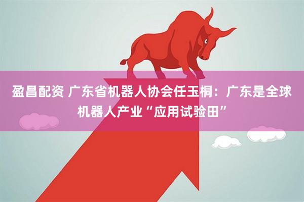盈昌配资 广东省机器人协会任玉桐：广东是全球机器人产业“应用试验田”